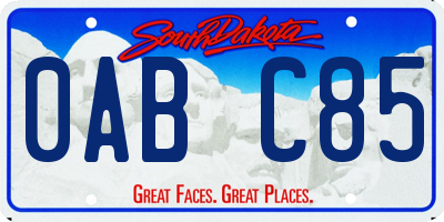 SD license plate 0ABC85