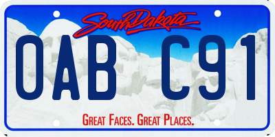 SD license plate 0ABC91