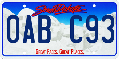 SD license plate 0ABC93