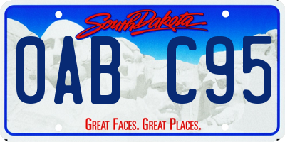 SD license plate 0ABC95