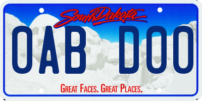 SD license plate 0ABD00