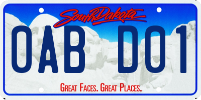 SD license plate 0ABD01