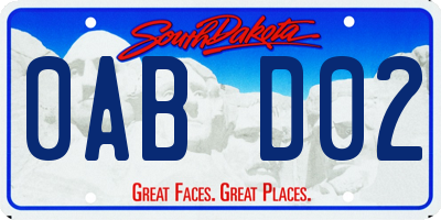 SD license plate 0ABD02