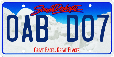 SD license plate 0ABD07