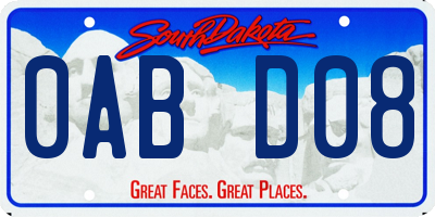 SD license plate 0ABD08