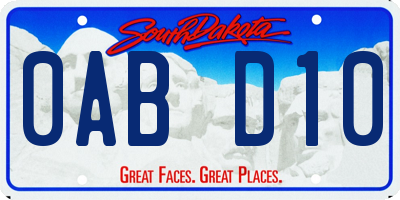 SD license plate 0ABD10