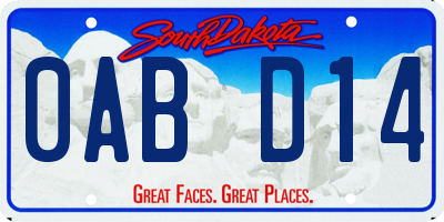 SD license plate 0ABD14