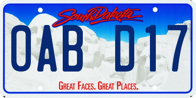 SD license plate 0ABD17