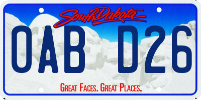 SD license plate 0ABD26