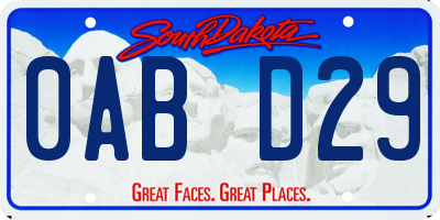 SD license plate 0ABD29