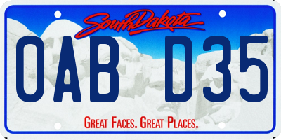 SD license plate 0ABD35