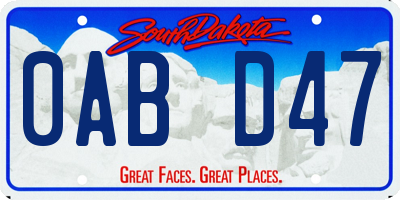 SD license plate 0ABD47