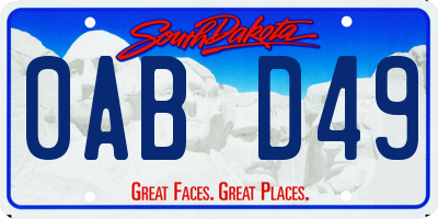 SD license plate 0ABD49