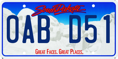 SD license plate 0ABD51