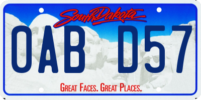 SD license plate 0ABD57