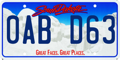 SD license plate 0ABD63
