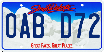 SD license plate 0ABD72