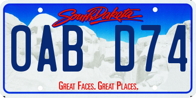 SD license plate 0ABD74