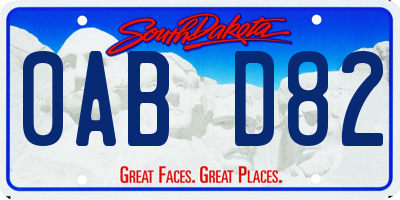 SD license plate 0ABD82