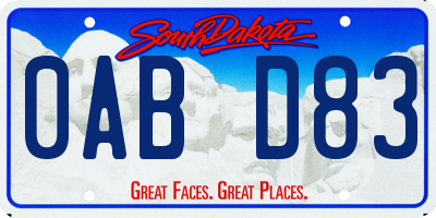 SD license plate 0ABD83