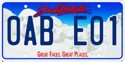 SD license plate 0ABE01