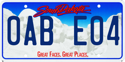 SD license plate 0ABE04
