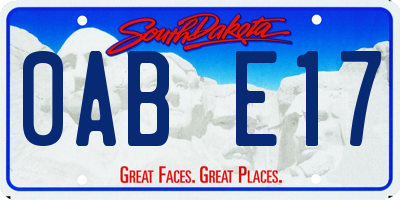 SD license plate 0ABE17