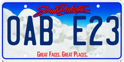 SD license plate 0ABE23