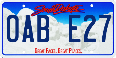 SD license plate 0ABE27