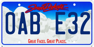 SD license plate 0ABE32