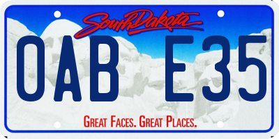 SD license plate 0ABE35