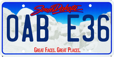 SD license plate 0ABE36