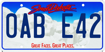 SD license plate 0ABE42