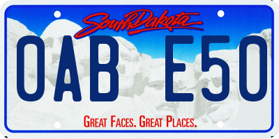 SD license plate 0ABE50