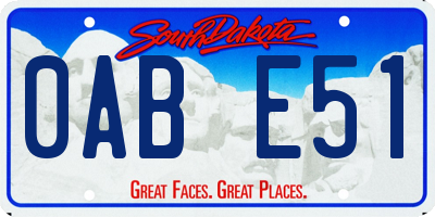 SD license plate 0ABE51