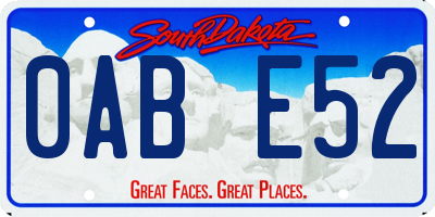 SD license plate 0ABE52