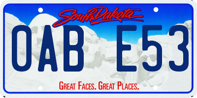 SD license plate 0ABE53