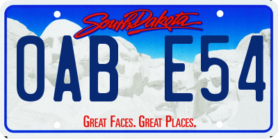 SD license plate 0ABE54