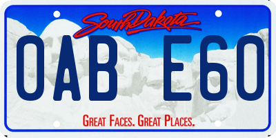 SD license plate 0ABE60