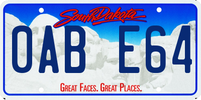SD license plate 0ABE64