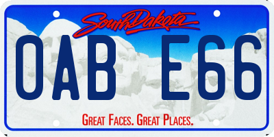 SD license plate 0ABE66