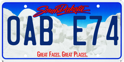 SD license plate 0ABE74