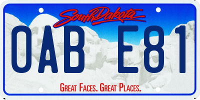 SD license plate 0ABE81