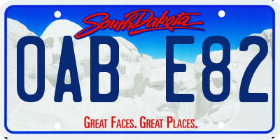 SD license plate 0ABE82