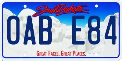 SD license plate 0ABE84