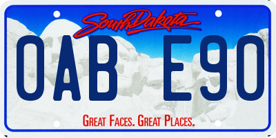 SD license plate 0ABE90