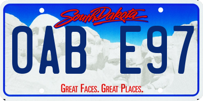 SD license plate 0ABE97