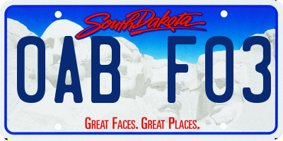 SD license plate 0ABF03