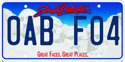 SD license plate 0ABF04