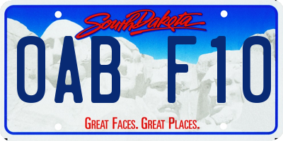 SD license plate 0ABF10